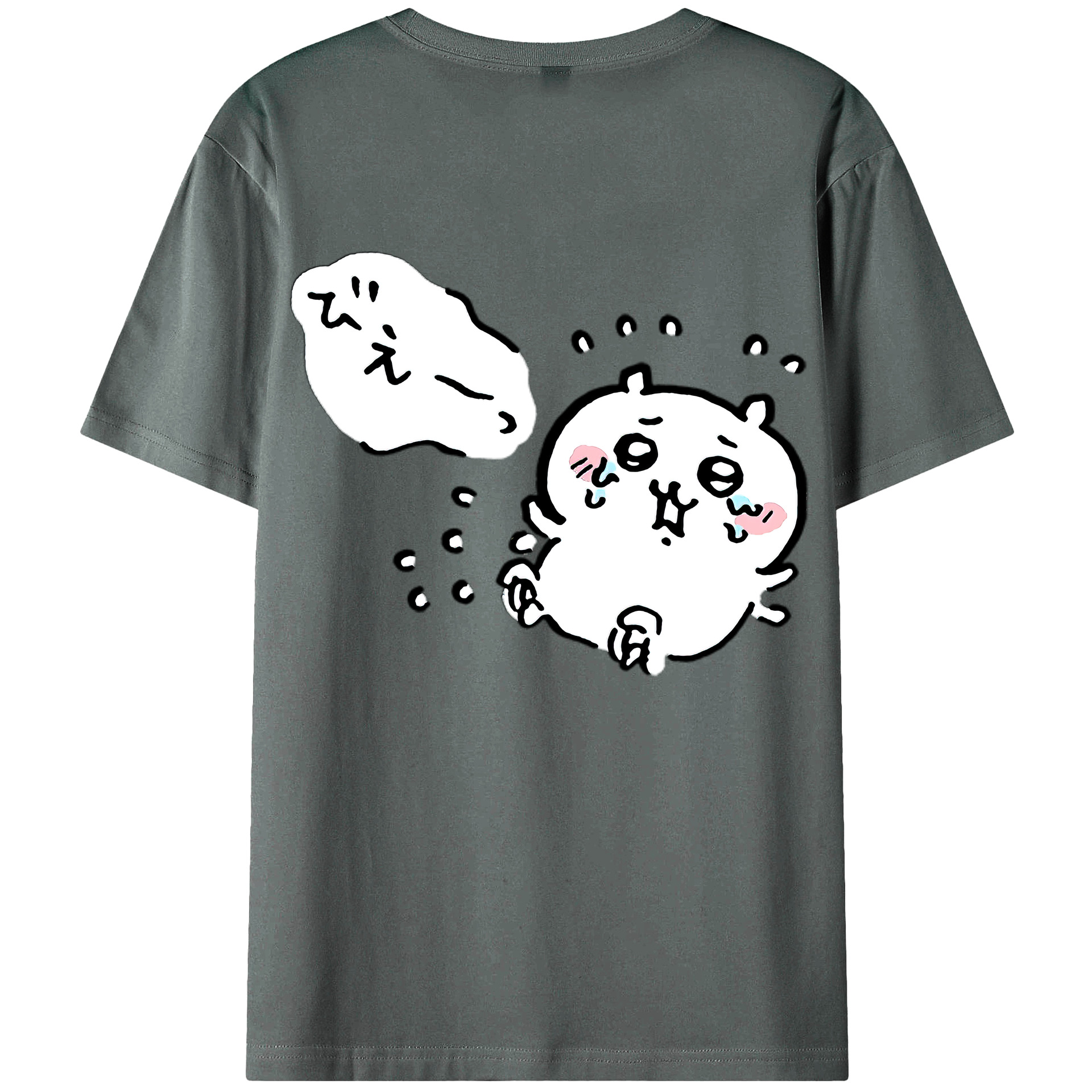 （画像用） ちいかわ ちいかわ Chii-kawa chiikawa 綿100％ メンズ半袖Tシャツ（バックプリント） 通気性